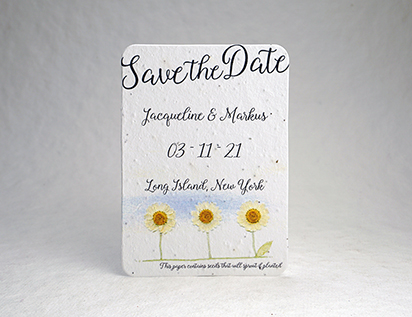 three daisies 4 bar size save the date
