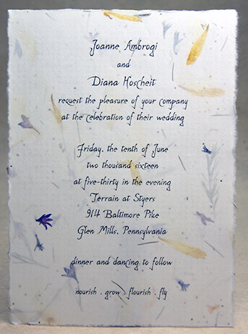 deckle edge seed paper invitation 5x7 #32s