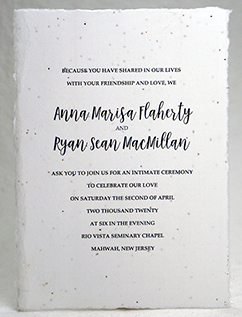 Traditional Torn Edge Seed Paper Panel Invitation