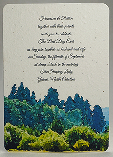Green Watercolor Trees Print Panel Invitation