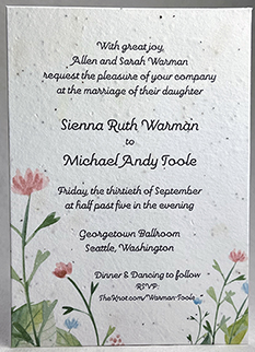 5x7 cotton seed paper invitation