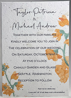 5x7 cotton seed paper invitation