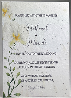 5x7 cotton seed paper invitation