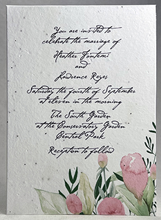 5x7 cotton seed paper invitation