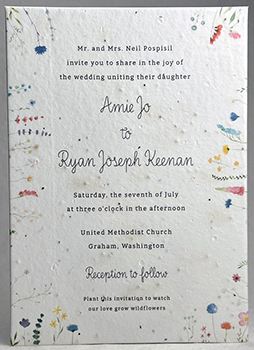 Wildflower print invitation