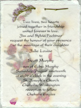 Handmade Invitation with Misty Fern Attachment