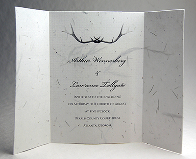 9s with antlers handmade paper invitations