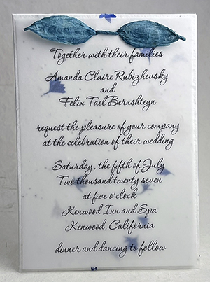 5x7 cotton invitation - printed example