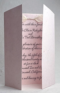 7x10 cotton invitation - printed example