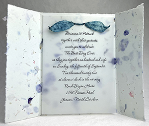 6x9 cotton invitation - printed example