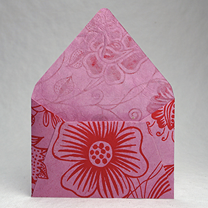 pink printed envelope