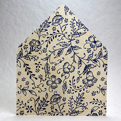 Handmade Paper Envelope Liner Blue Garden