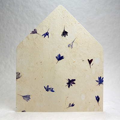 Handmade Paper Envelope Liner Cornflower Petals