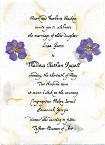 Click to see 5" x 7" Pressed Flower Invitations