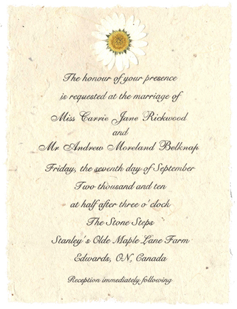Lotka panel invitation, daisy