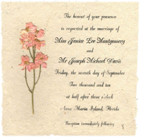 6x6 lotka panel invitation with print and flowers