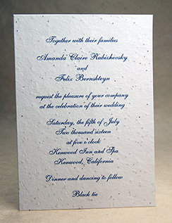 5x7 invitation with color ink