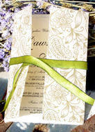 7×10 golden garden wrap, 5×7 seed paper panel and Charm silk ribbon.