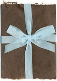 6x9 Chocolate Wrap With Silk Ribbon