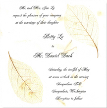 6 inch Square Invitation with Winter Sweet Leaves