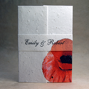 seed paper wedding invitations with fern