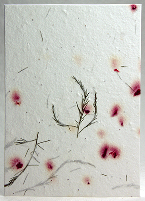 Red Carnation, Tree fern handmade paper