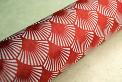 red fan lotka handmade paper